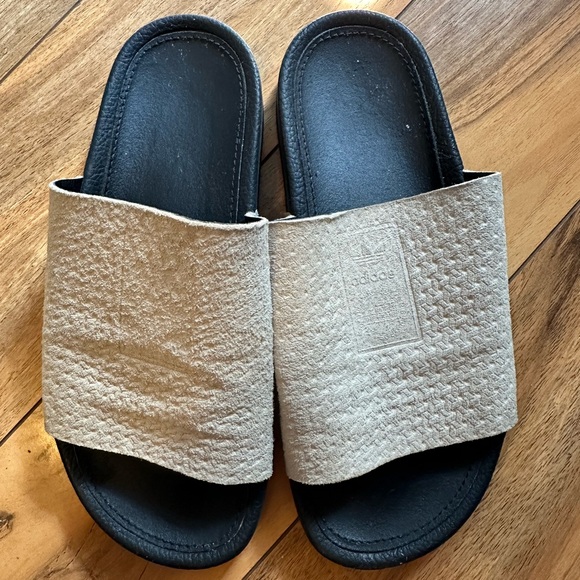 adidas Shoes - Adidas sued leather slides limited edition